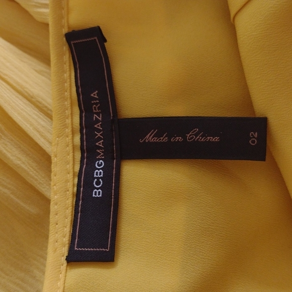 BCBG midi canary yellow dress 100% silk - Picture 7 of 8